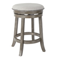OSP Home Furnishings MET17824-AG Backless Swivel Stool in Antique Grey Finish 2-Pack